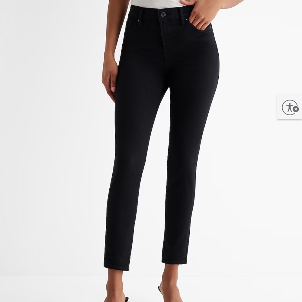 Express Mid Rise Black Skinny Jeans